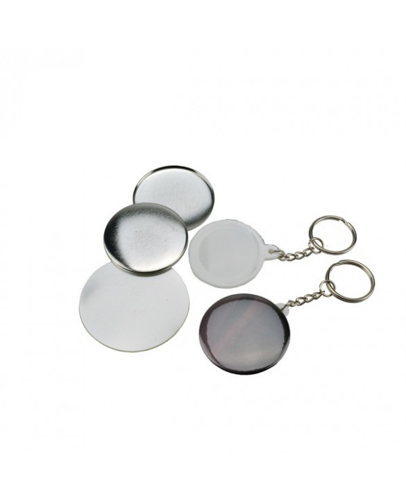 Pièces pour 200 porte-clés 34mm fonds blancs Pièces pour 200 porte-clés 34mm fonds blancs