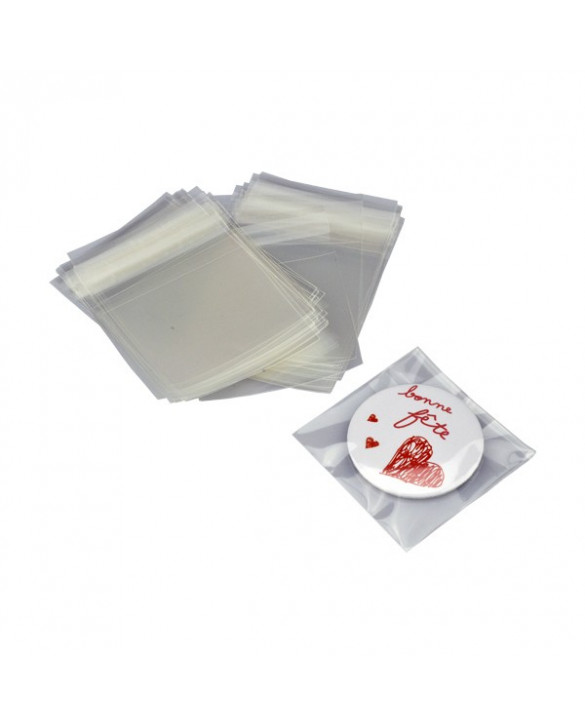 Lot de 100 sachets Polypro à fermeture adhésive 70x70mm